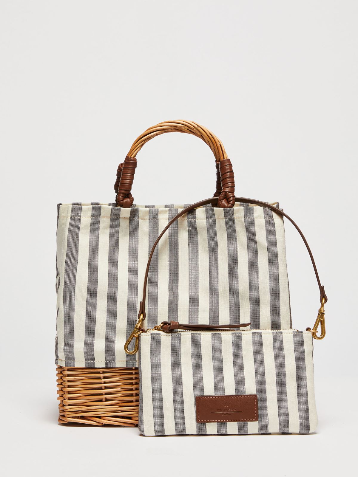 Bag in cotton and rattan - BLACK - Weekend Max Mara - 4