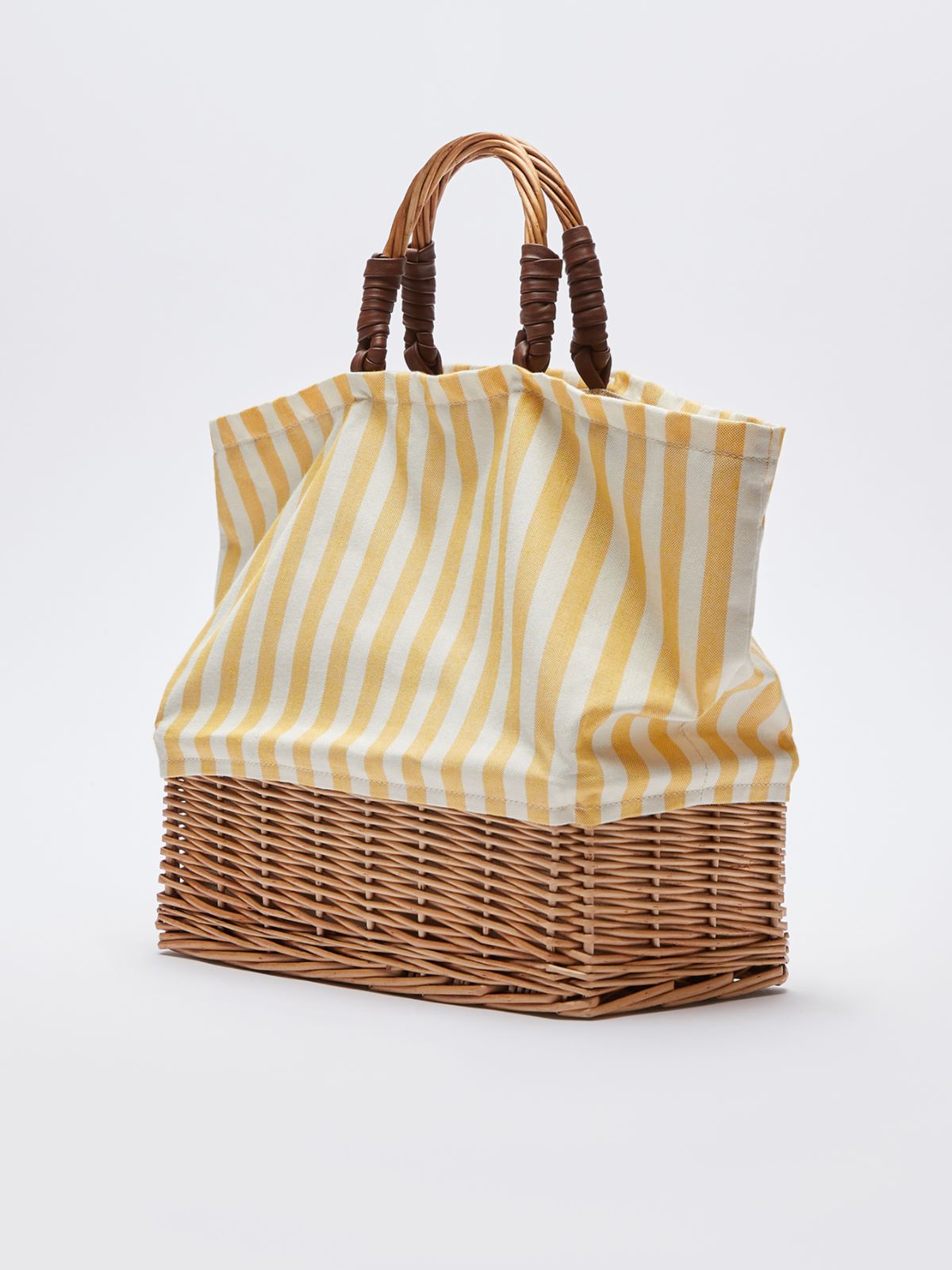 Bag in cotton and rattan - BRIGHT YELLOW - Weekend Max Mara - 2