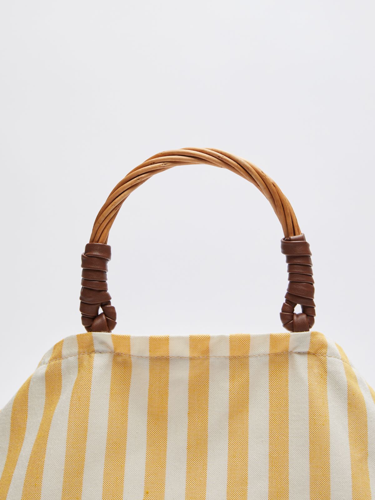 Bag in cotton and rattan - BRIGHT YELLOW - Weekend Max Mara - 4