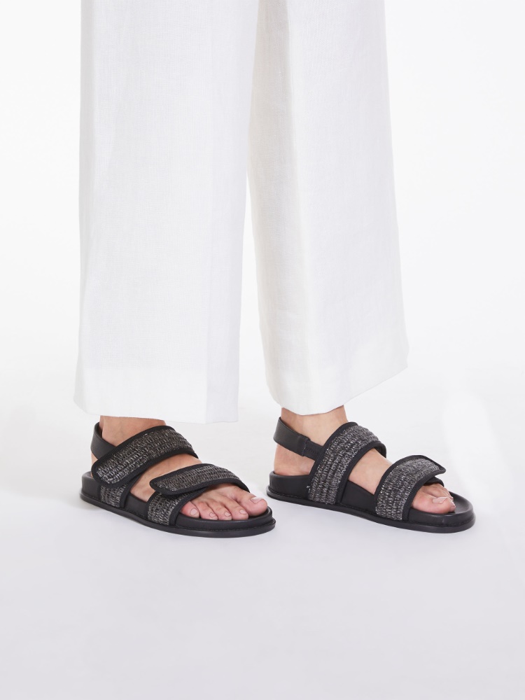 hage Surichinmoi Bowling Leather sandals, black | Weekend Max Mara