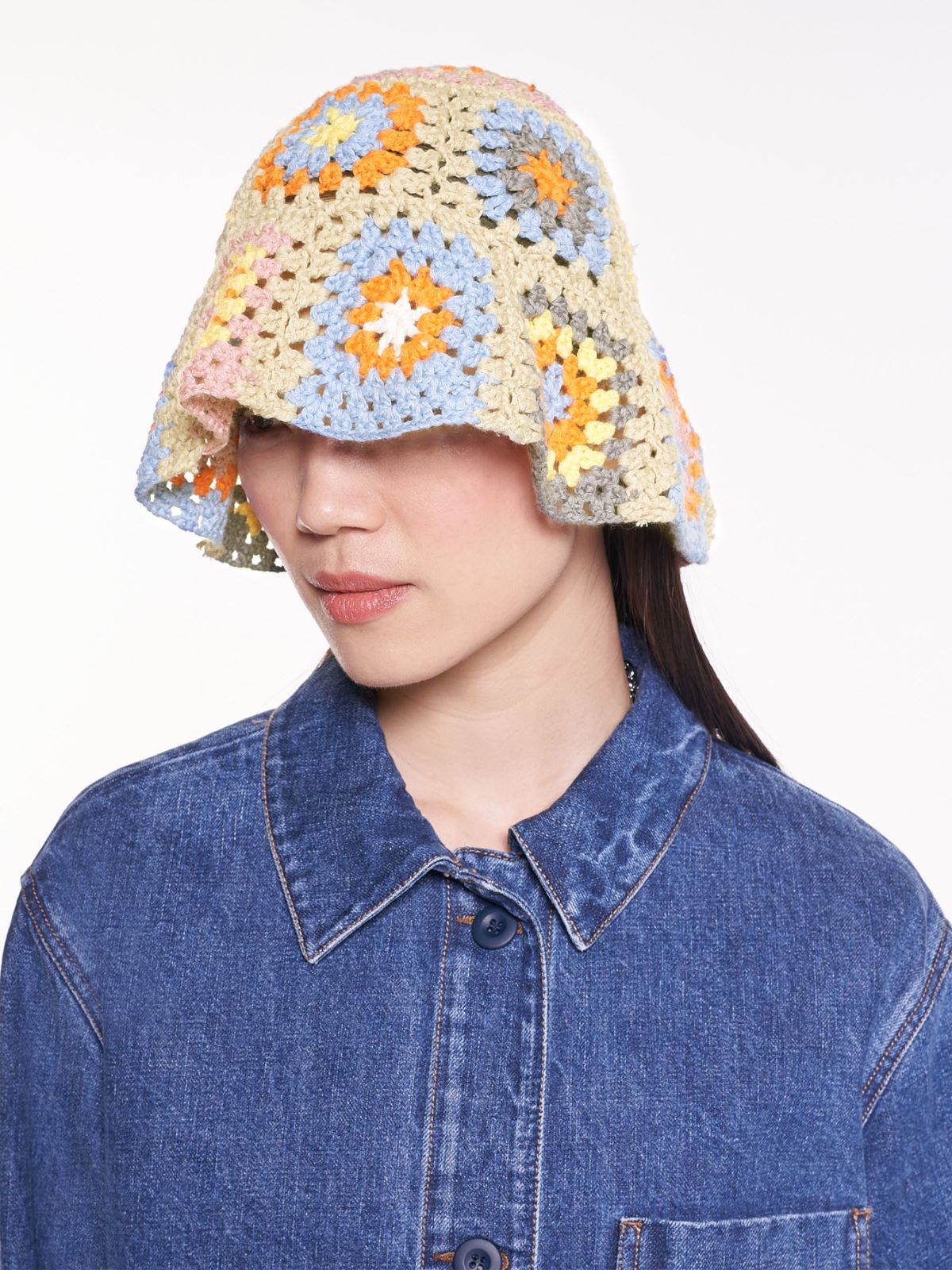 Crochet-knit cotton cloche hat - BEIGE - Weekend Max Mara - 3