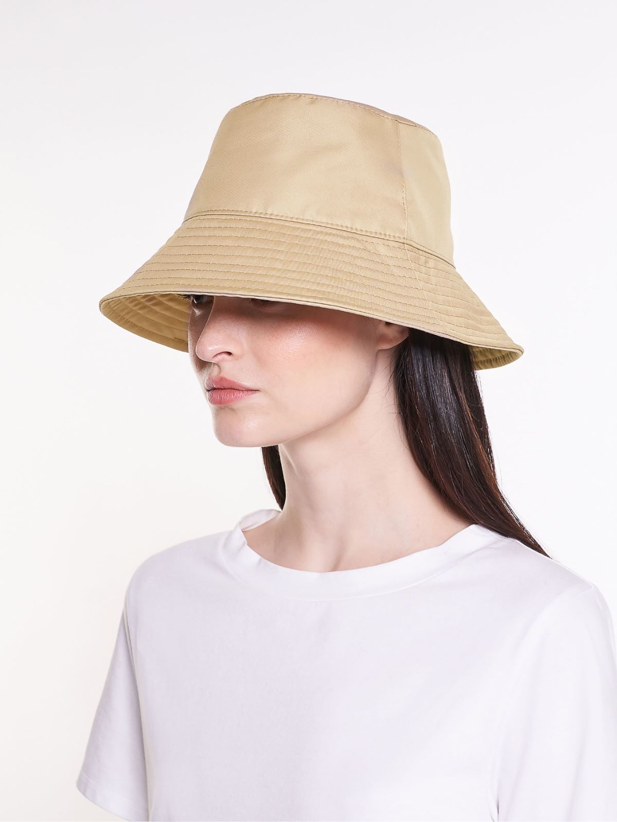 Cotton and technical fabric cloche hat - BEIGE - Weekend Max Mara - 3
