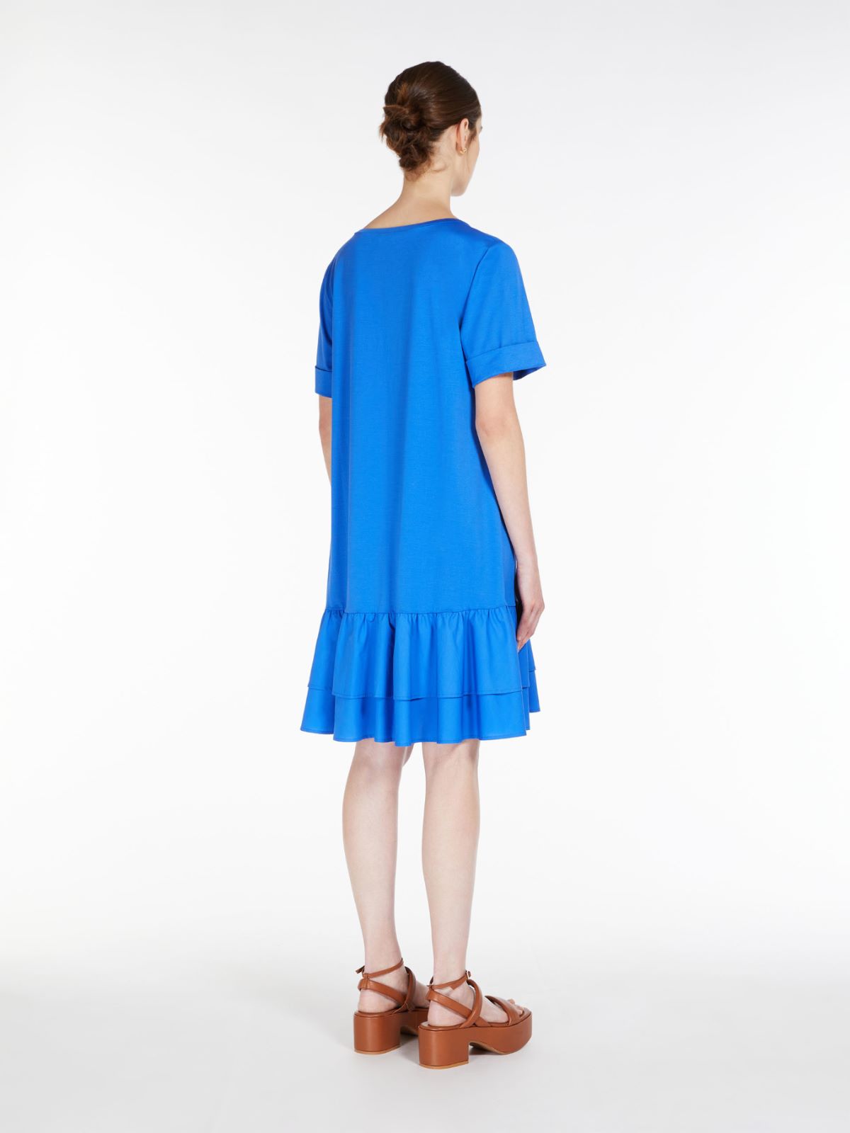Dress in cotton jersey  - CORNFLOWER BLUE - Weekend Max Mara - 3