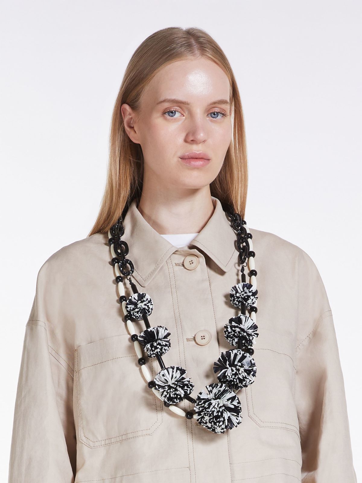 Resin and viscose necklace - WHITE BLACK - Weekend Max Mara - 3