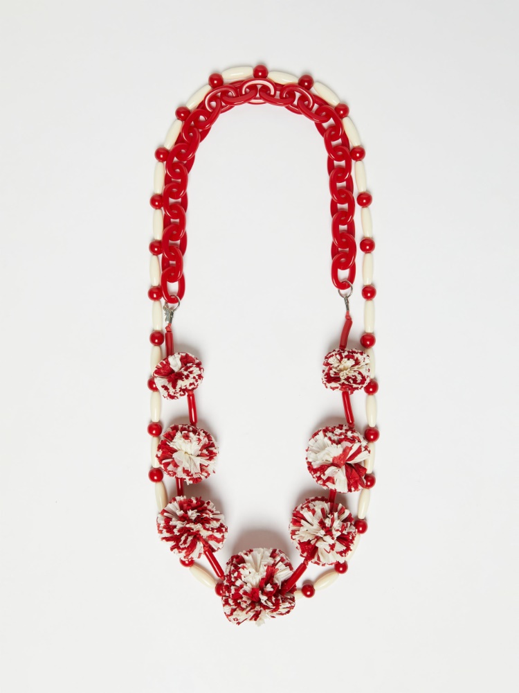 Resin and viscose necklace - RED - Weekend Max Mara