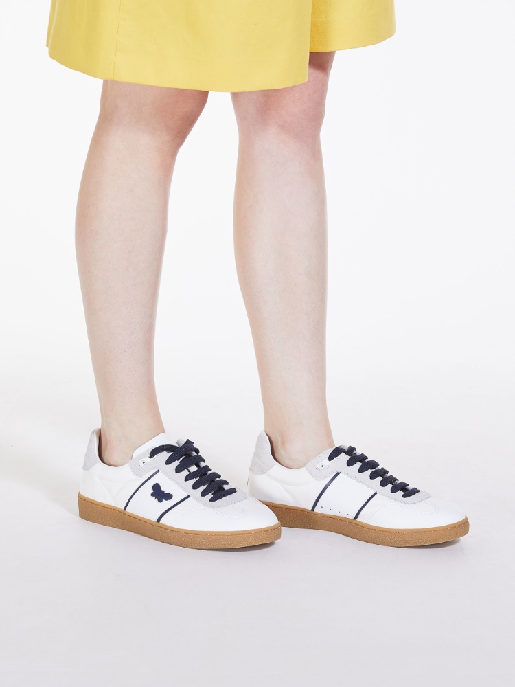 Trainers in technical fabric and leather - WHITE - Weekend Max Mara