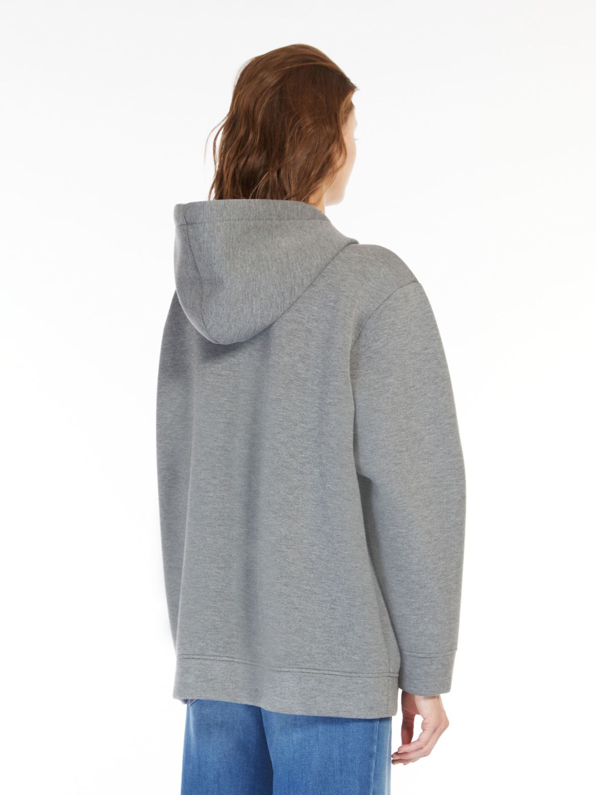 Scuba jersey jacket with hood, medium grey | Weekend Max Mara