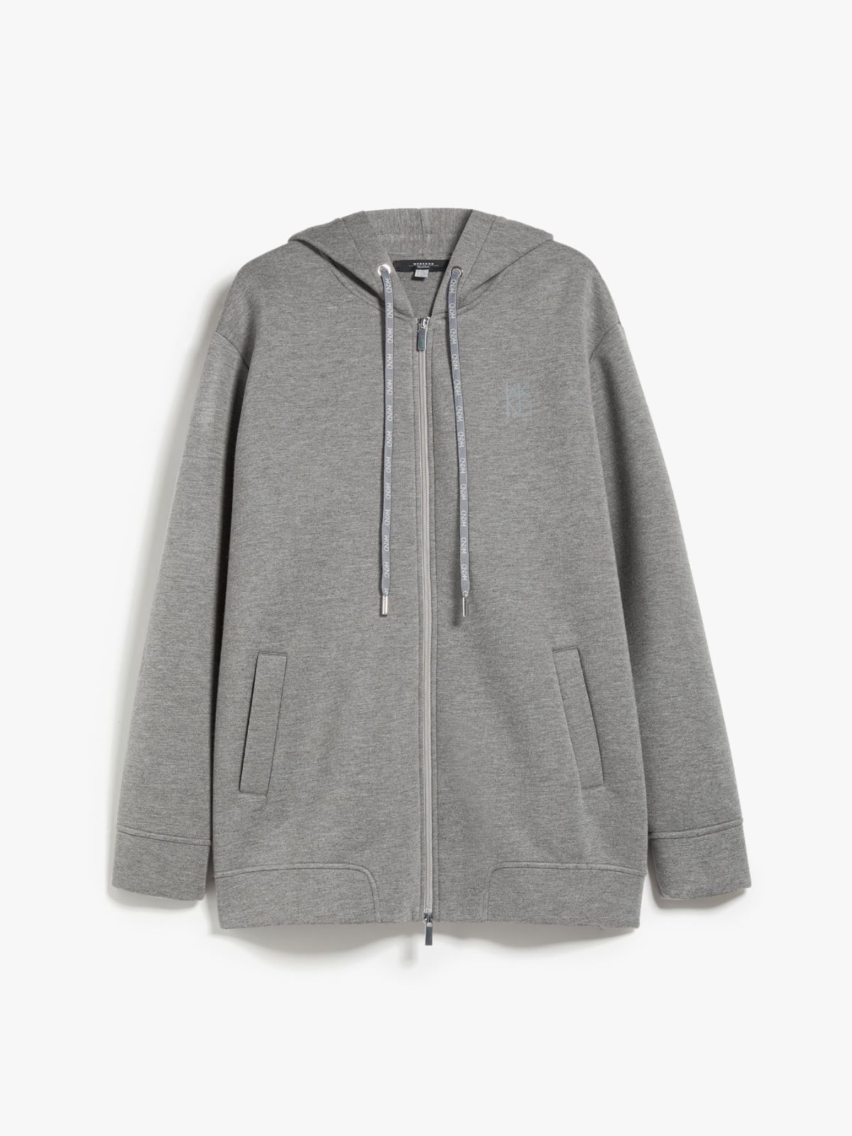 Scuba jersey jacket with hood, medium grey | Weekend Max Mara