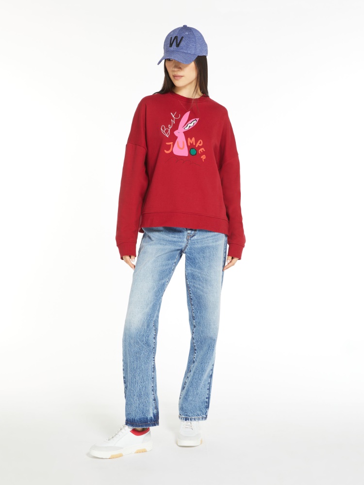 Printed jersey sweatshirt - RED - Weekend Max Mara