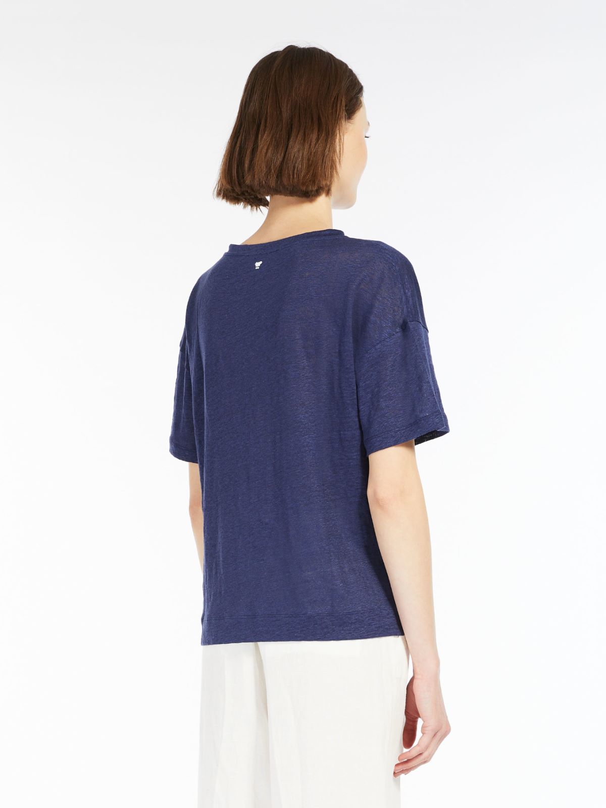 Linen jersey blouse - NAVY - Weekend Max Mara - 3