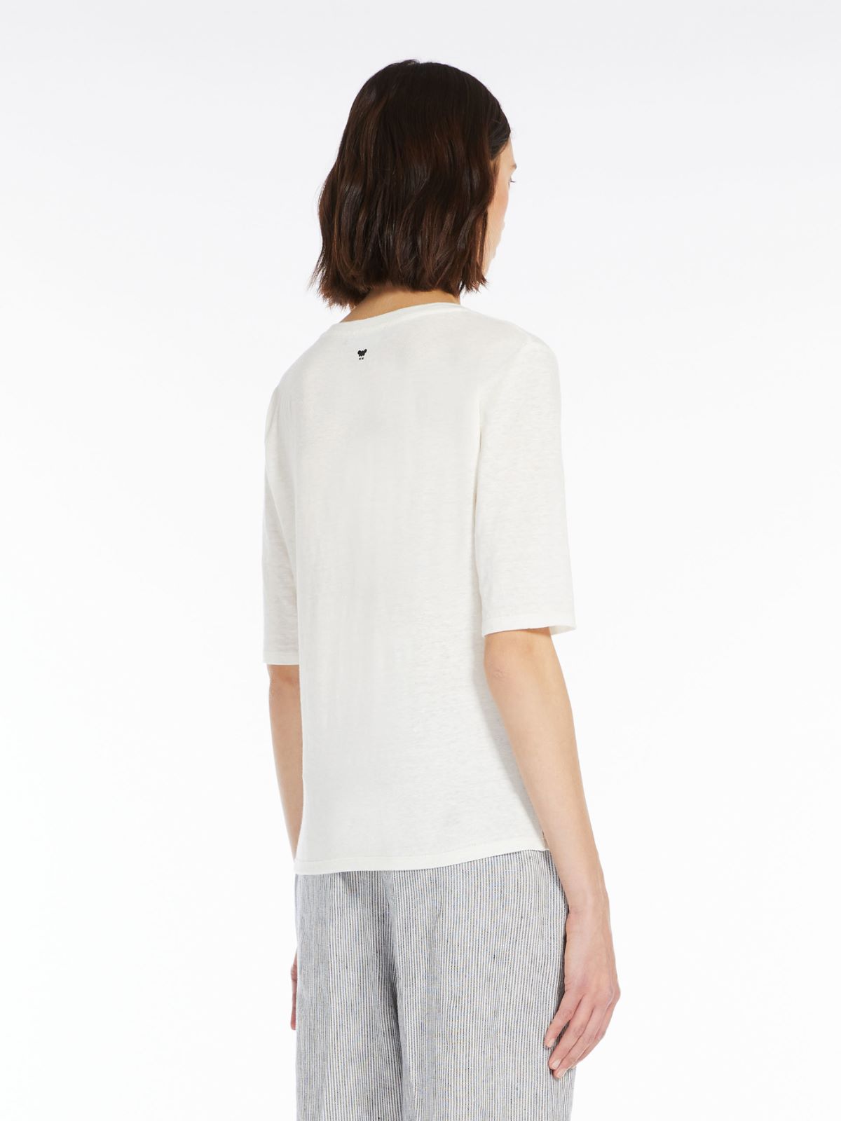 T-shirt in linen jersey - WHITE - Weekend Max Mara - 3