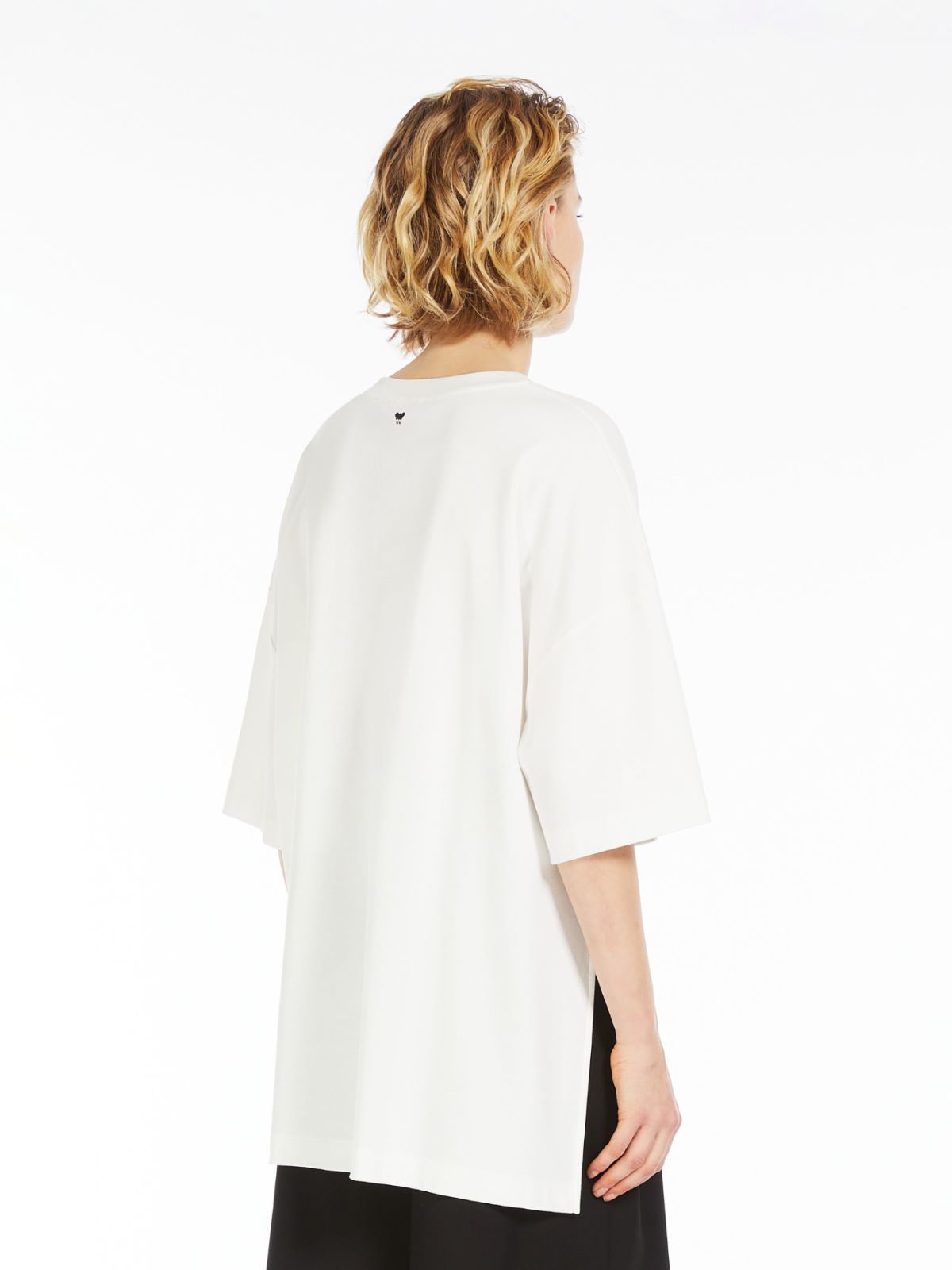 Jersey T-shirt with asymmetrical pleats, optical white | Weekend  