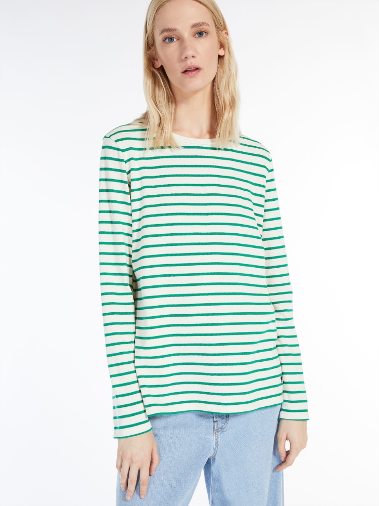 Striped jersey T-shirt - GREEN - Weekend Max Mara