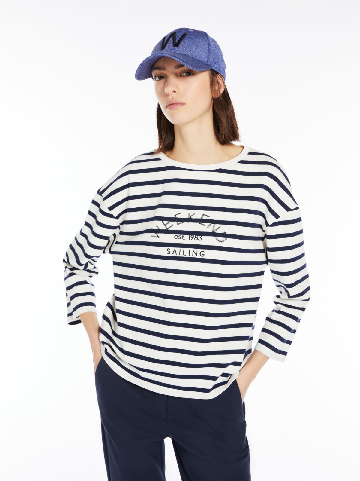 Striped jersey T-shirt - ULTRAMARINE - Weekend Max Mara - 4