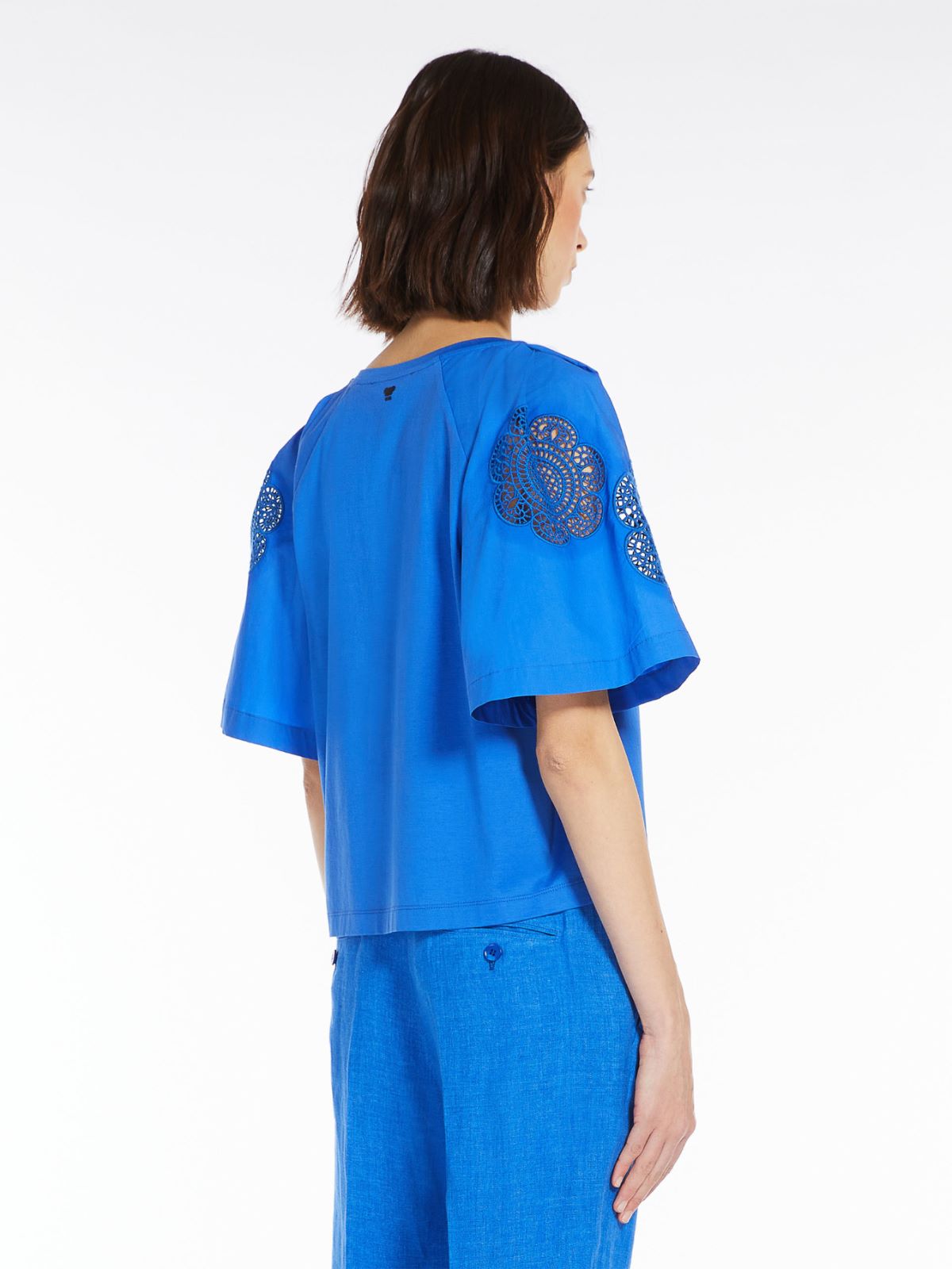 Cotton jersey T-shirt - CORNFLOWER BLUE - Weekend Max Mara - 3