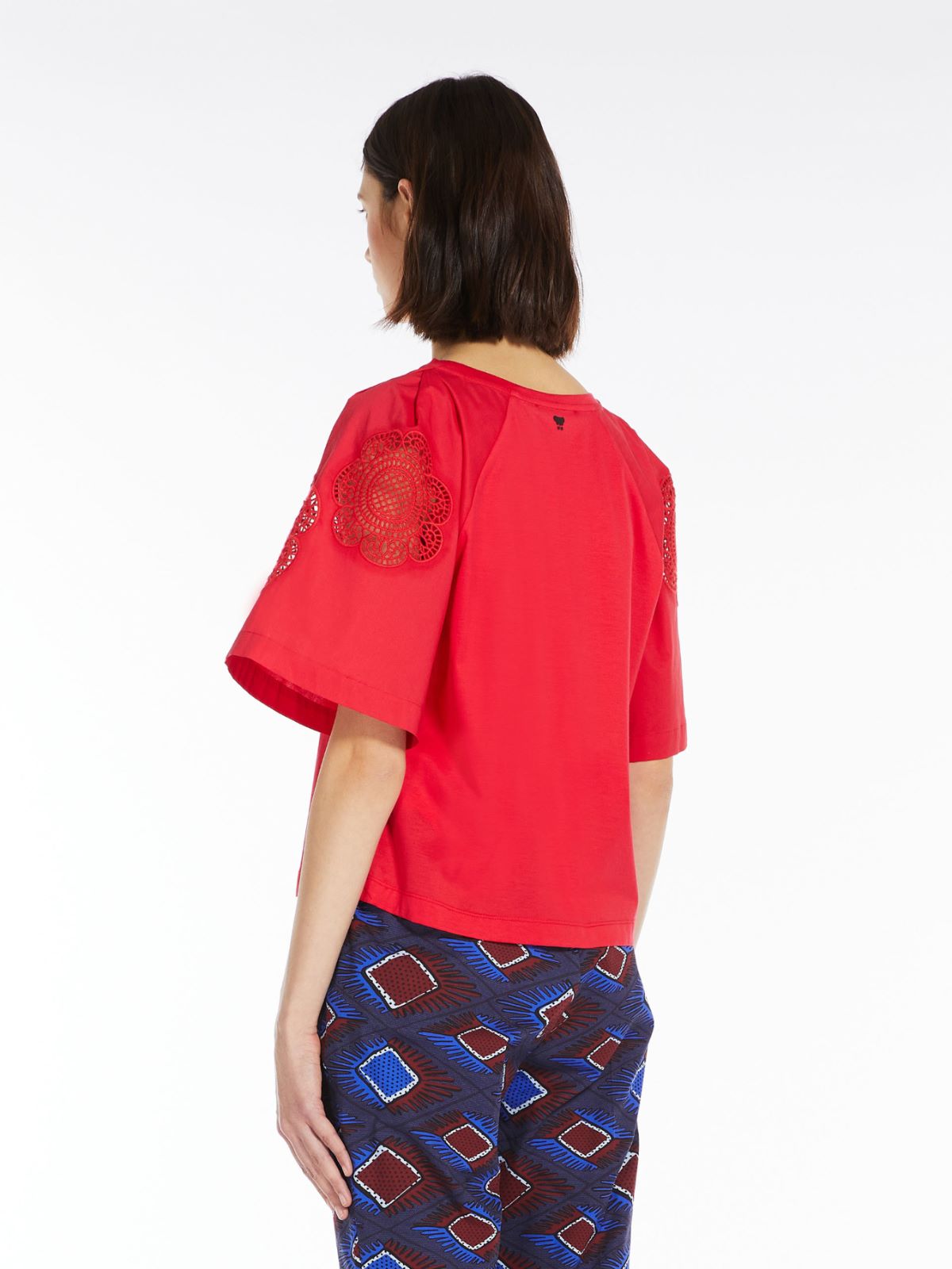 T-shirt in jersey di cotone - ROSSO - Weekend Max Mara - 3