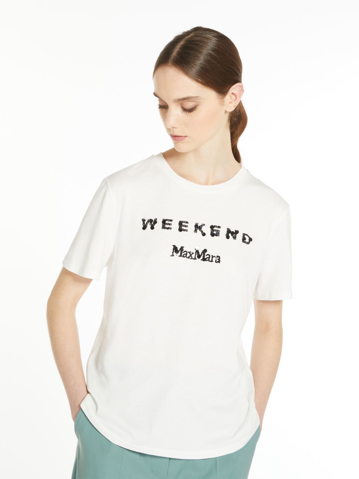 T-shirt in jersey di cotone - BIANCO - Weekend Max Mara - 4