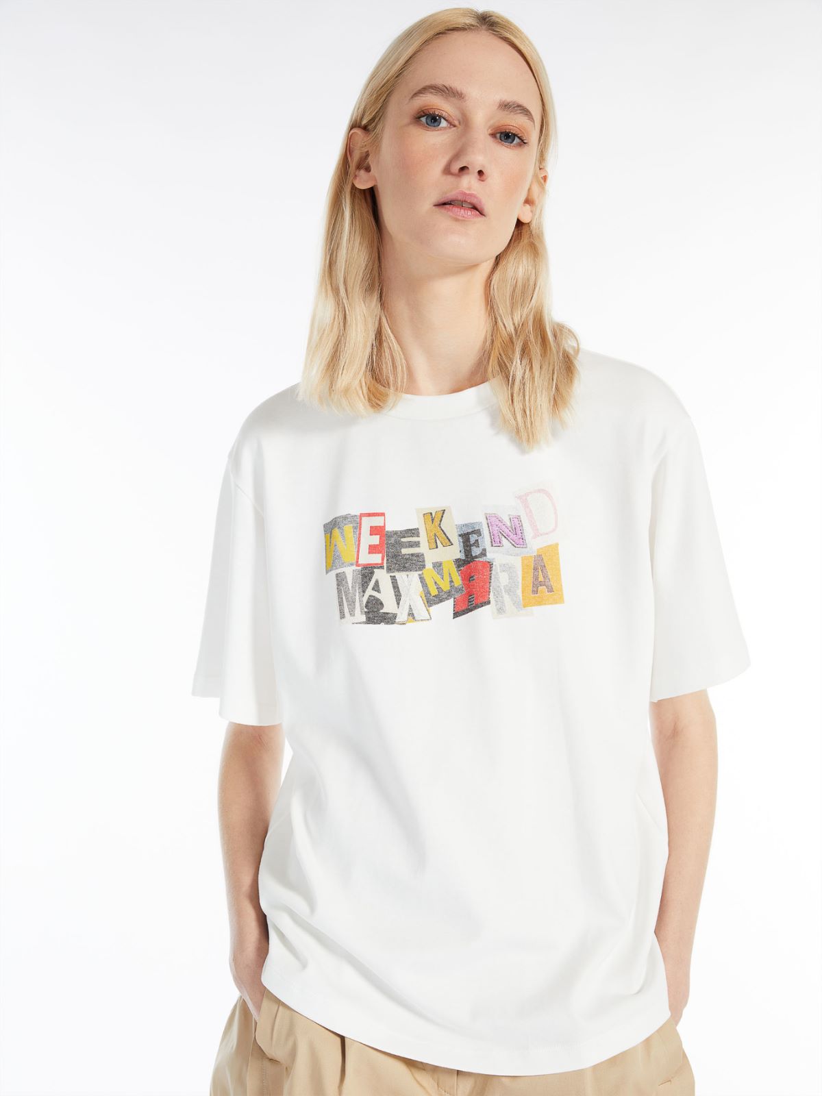 Printed T-shirt - OPTICAL WHITE - Weekend Max Mara - 4