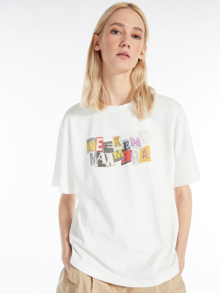 Printed T-shirt - OPTICAL WHITE - Weekend Max Mara