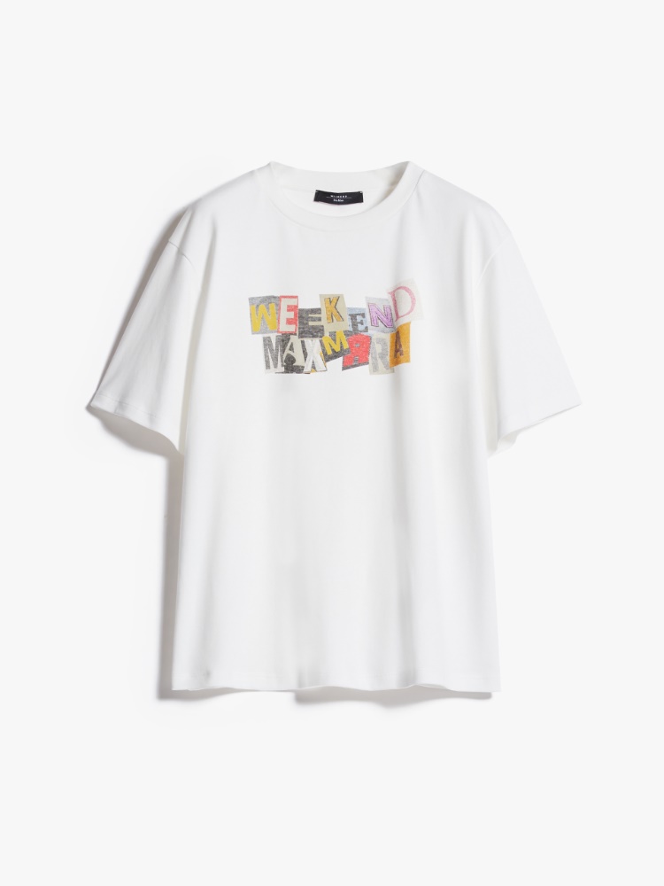 Printed jersey T-shirt - OPTICAL WHITE - Weekend Max Mara