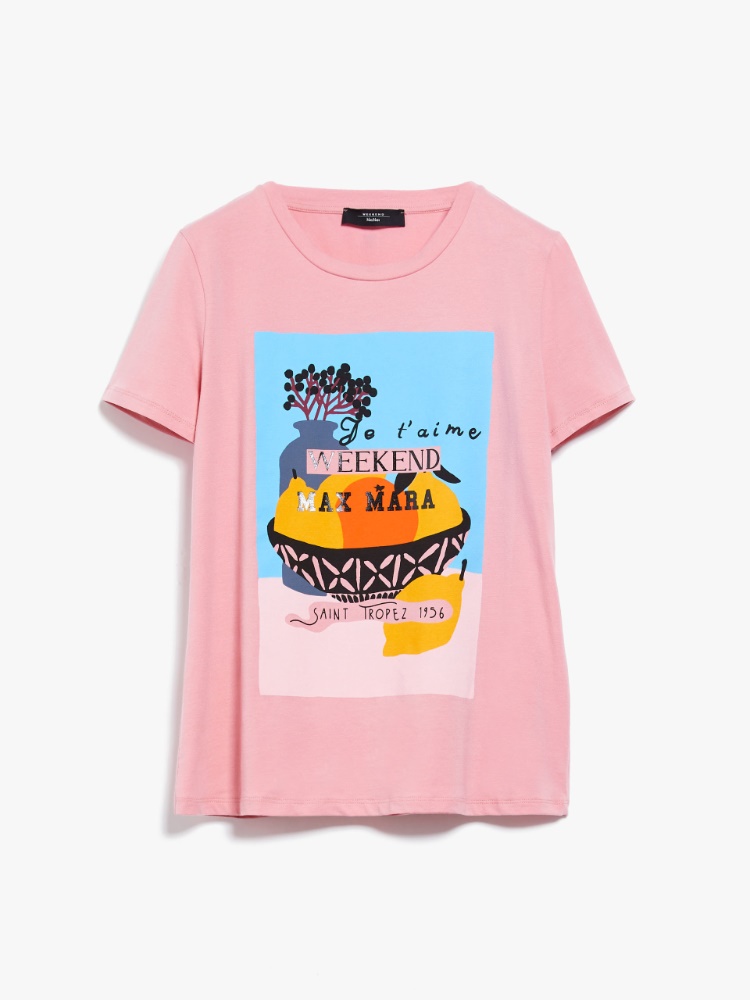 T-shirt in printed jersey - ANTIQUE ROSE - Weekend Max Mara