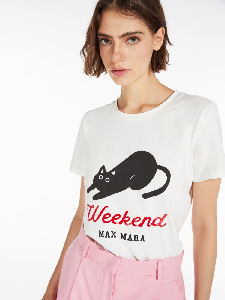 T-shirt in jersey stampato - BIANCO - Weekend Max Mara