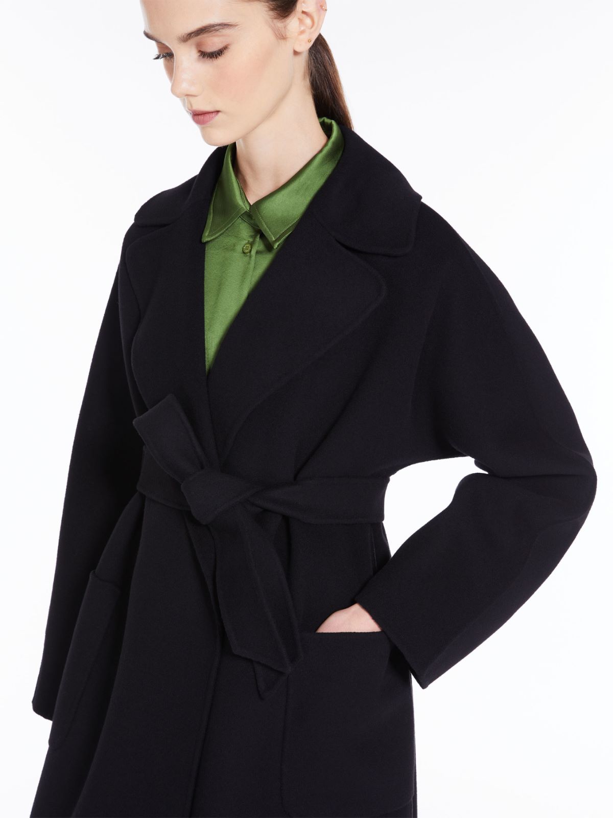 Wrap coat in wool - BLACK - Weekend Max Mara - 4