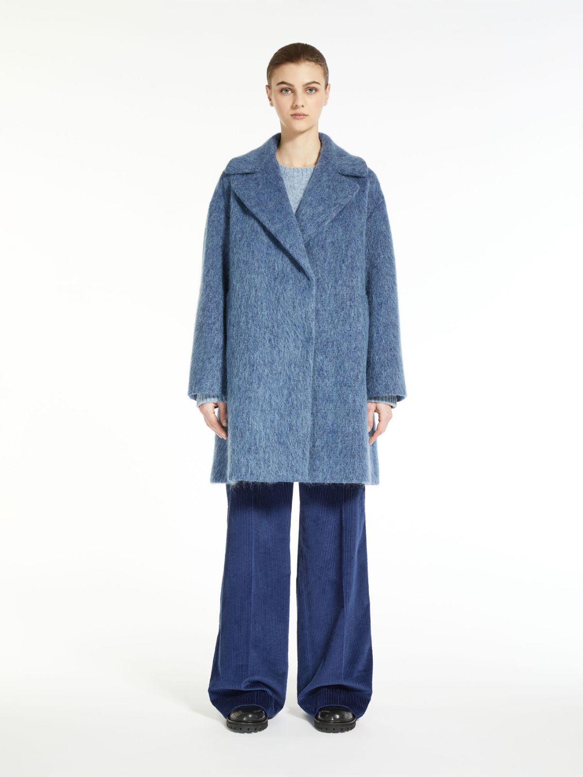 Wool, mohair and alpaca coat, china blue | Weekend Max Mara