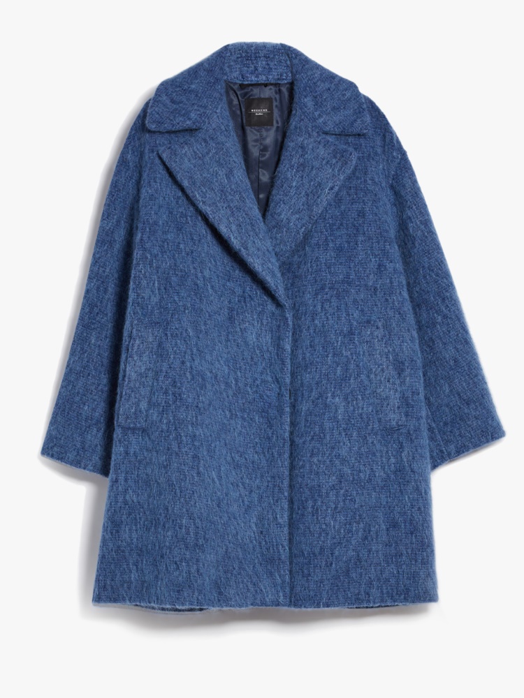 Wool, mohair and alpaca coat, china blue | Weekend Max Mara