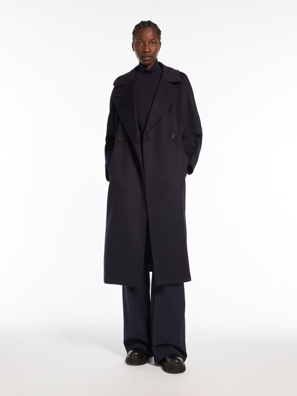 Wool broadcloth coat - NAVY - Weekend Max Mara