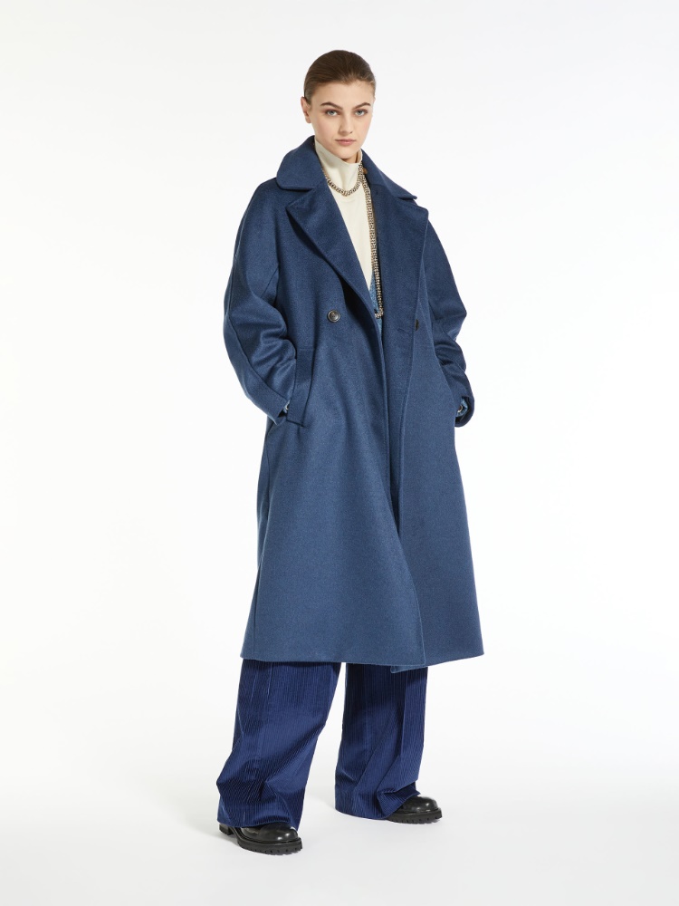 Wool broadcloth coat - NAVY - Weekend Max Mara
