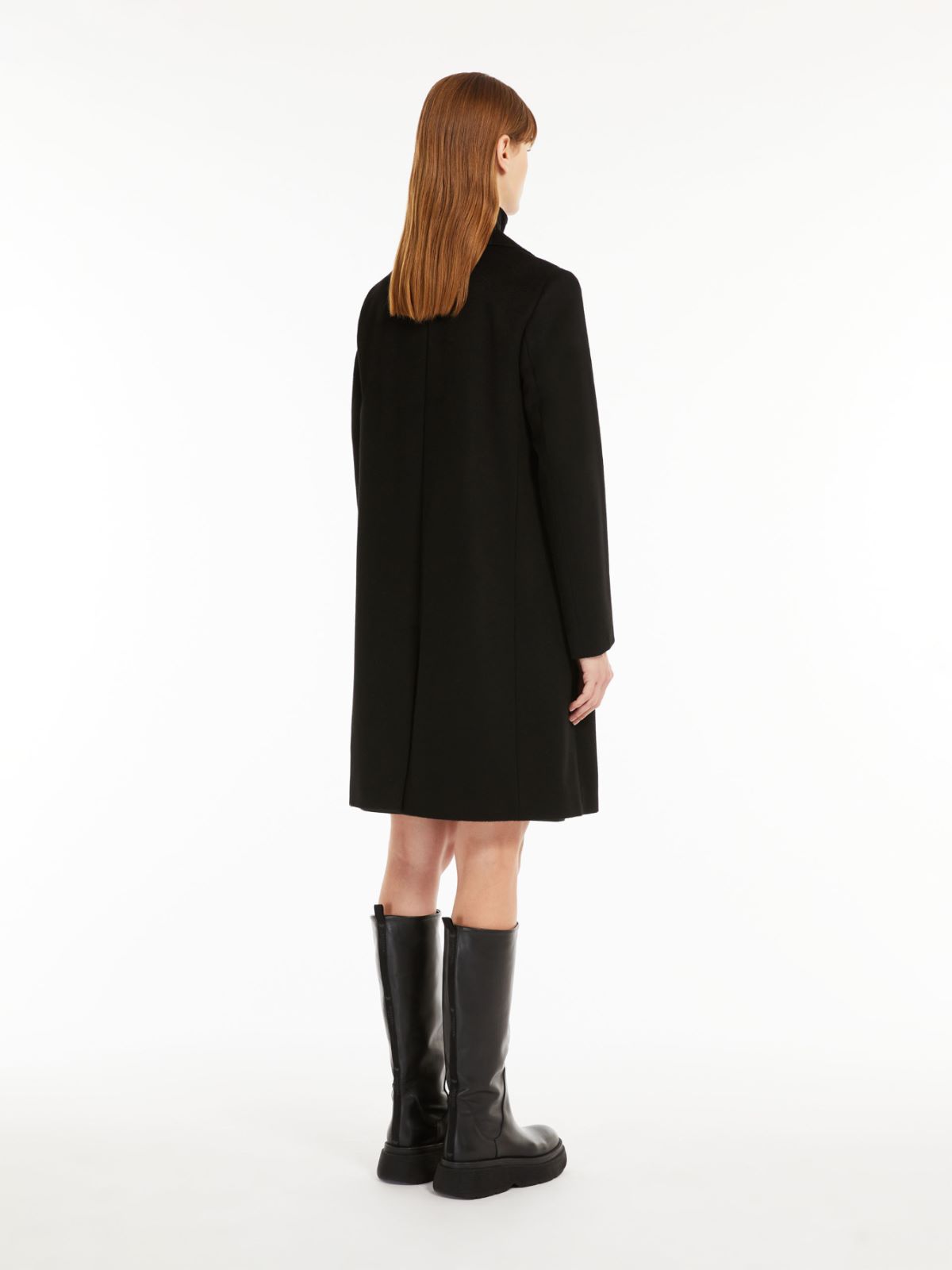 Wool broadcloth coat, black | Weekend Max Mara