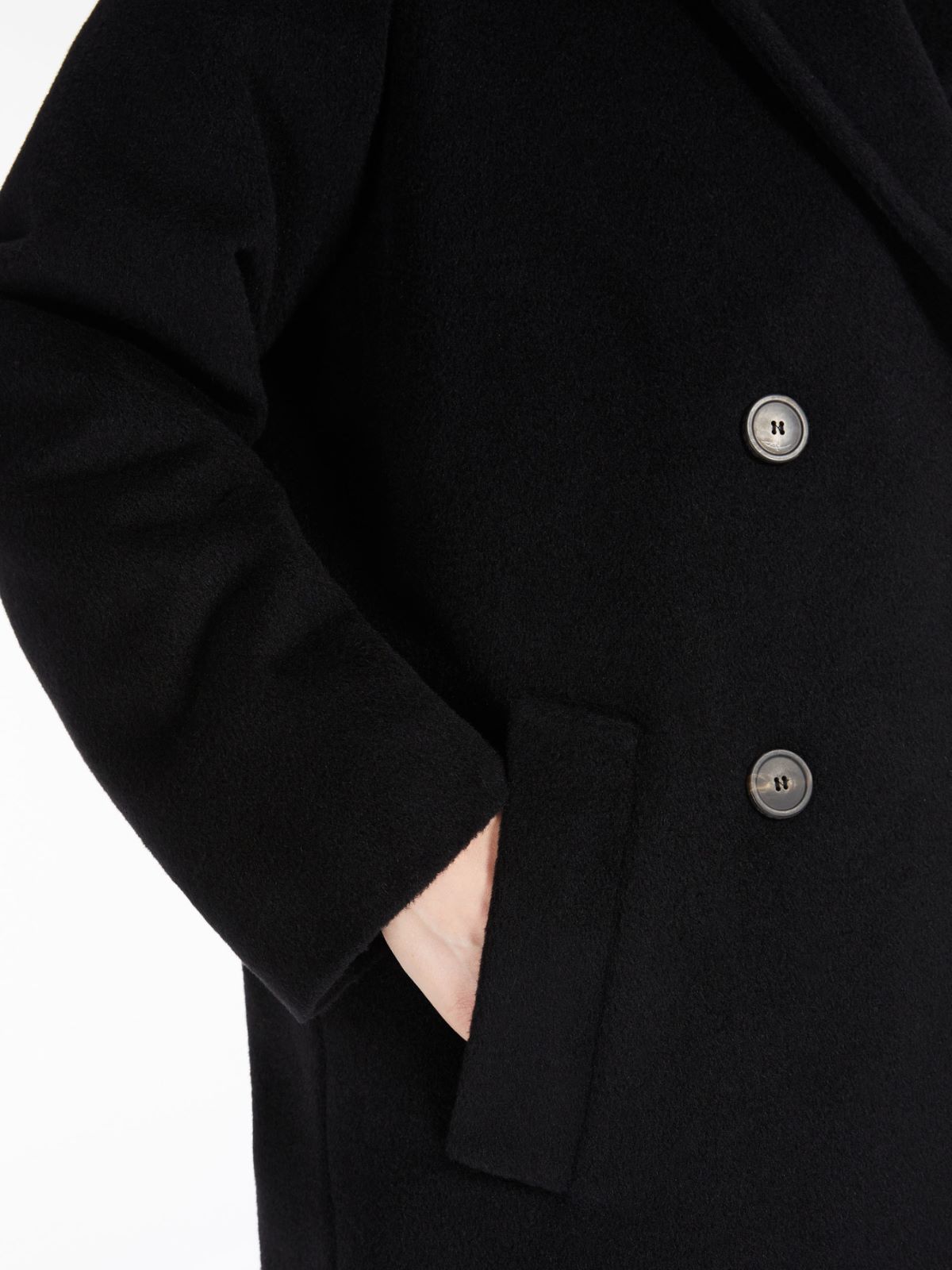 Double-breasted coat in wool and alpaca, black | Weekend Max Mara