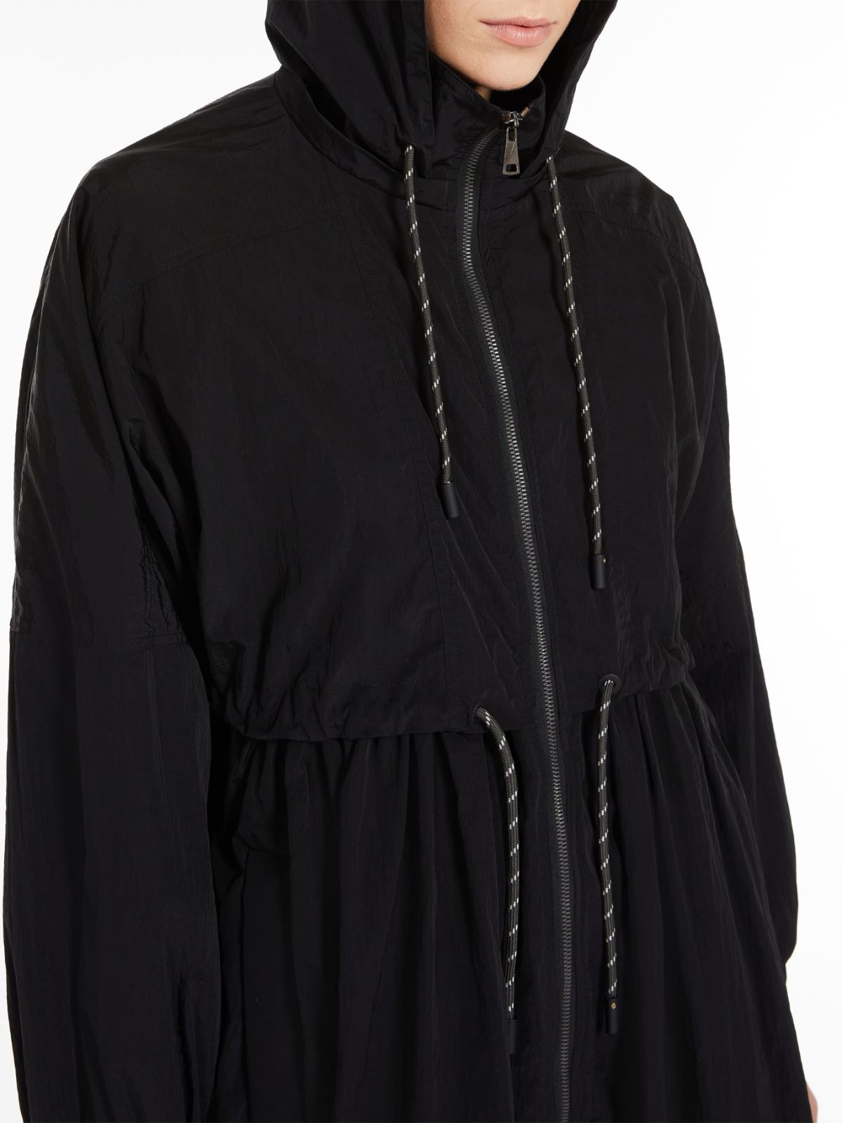 Hooded taffeta duster coat - BLACK - Weekend Max Mara - 4