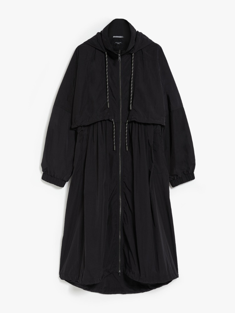 Hooded taffeta duster coat - BLACK - Weekend Max Mara