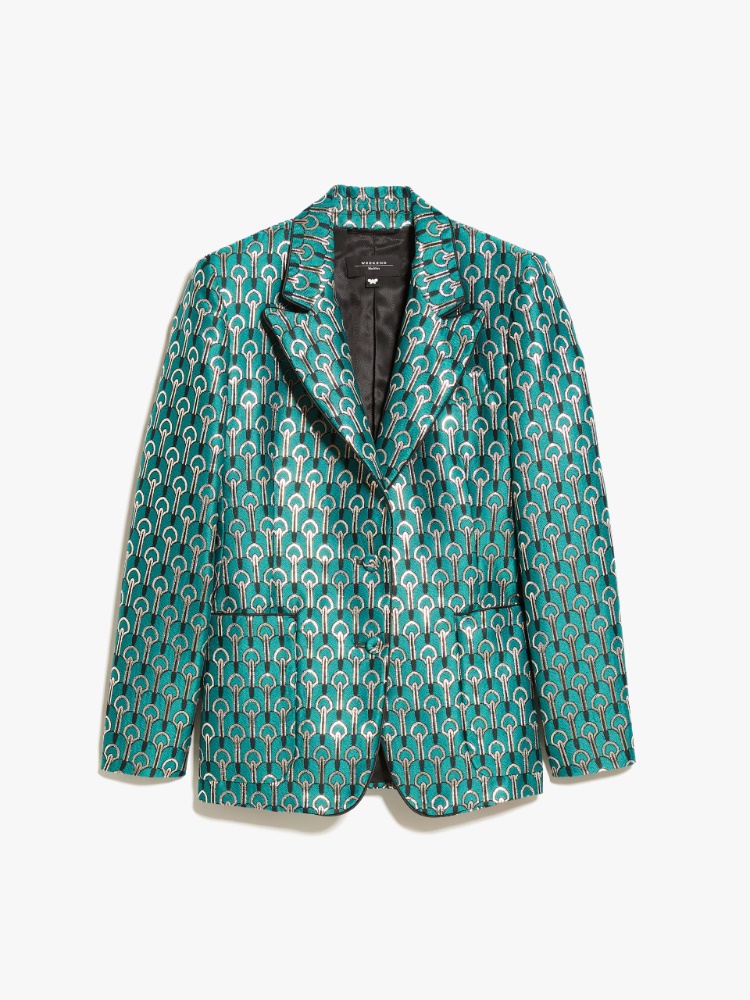 Jacquard fabric blazer - TURQUOISE - Weekend Max Mara