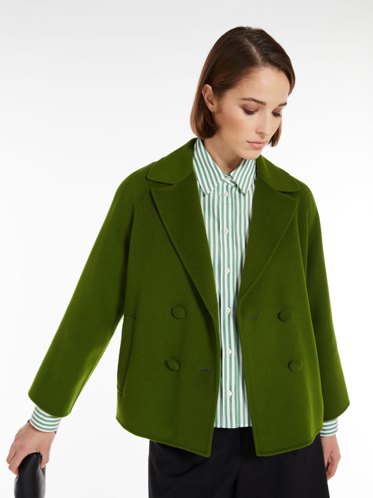 Double-breasted jacket in wool, green | Weekend Max Mara