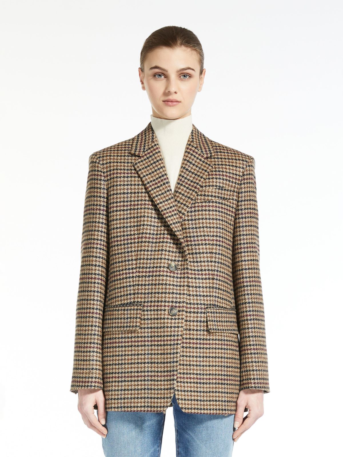 Shetland-look wool blazer, brown | Weekend Max Mara
