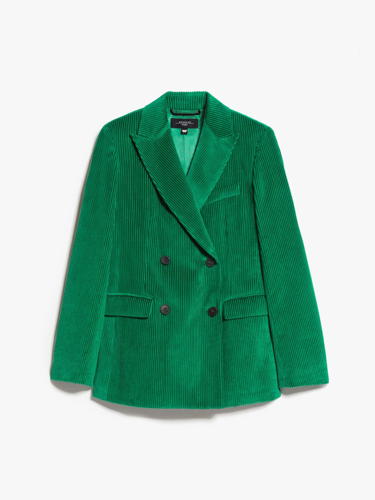 Cotton velvet blazer, emerald | Weekend Max Mara