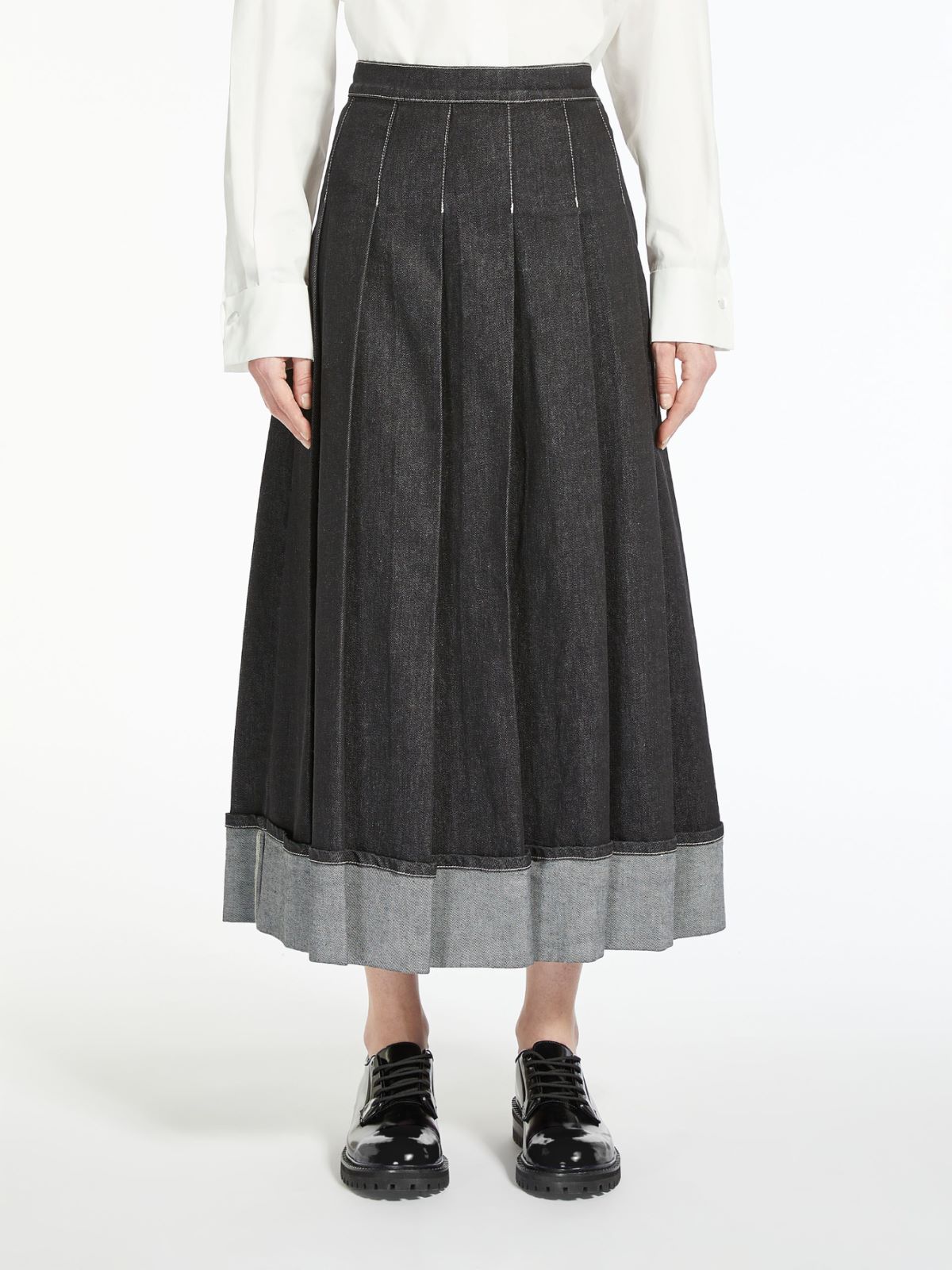 Cotton denim skirt - BLACK - Weekend Max Mara - 2