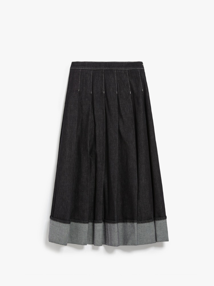 Cotton denim skirt - BLACK - Weekend Max Mara