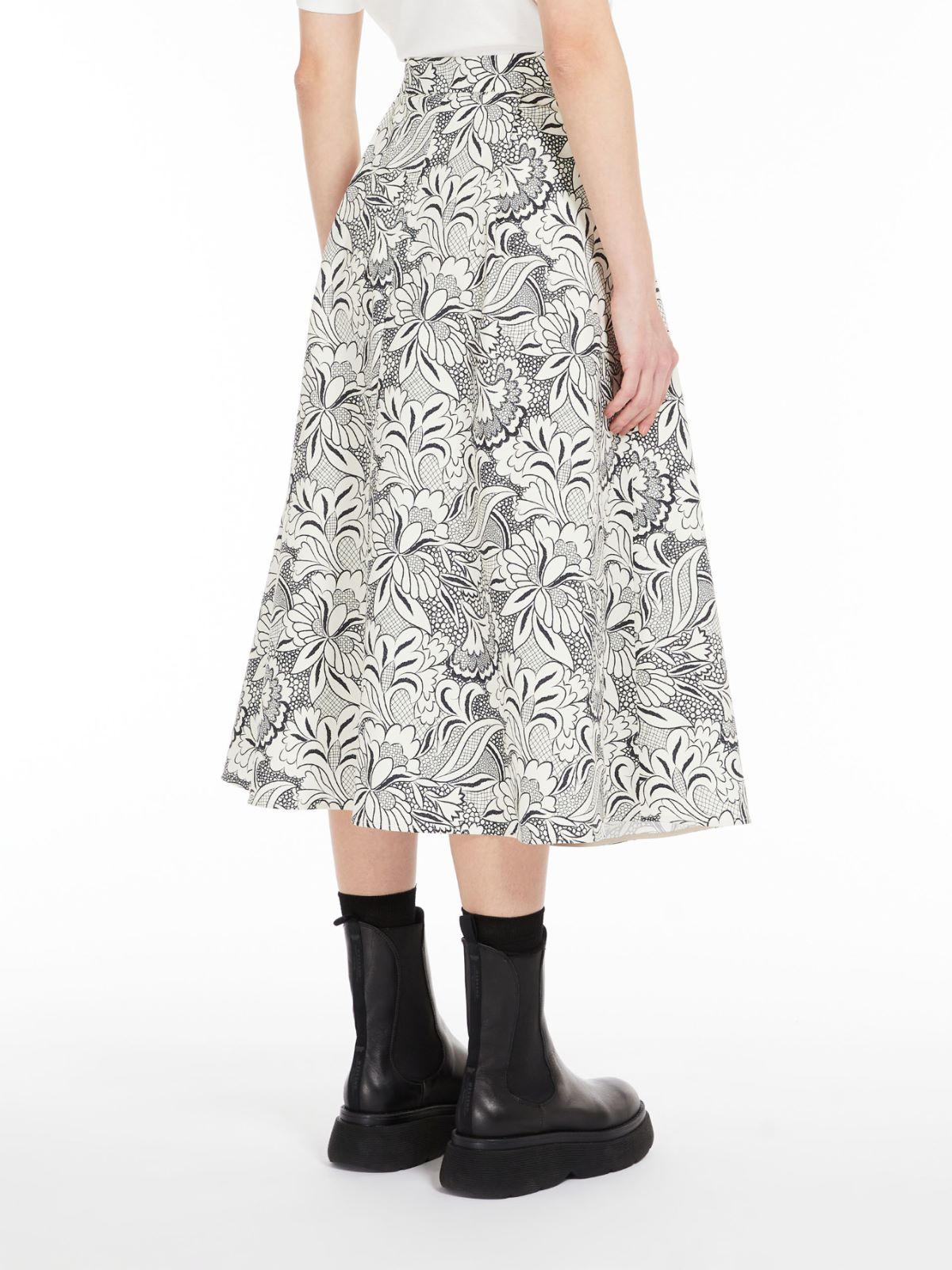 Wrap skirt in printed faille - BLACK - Weekend Max Mara - 3
