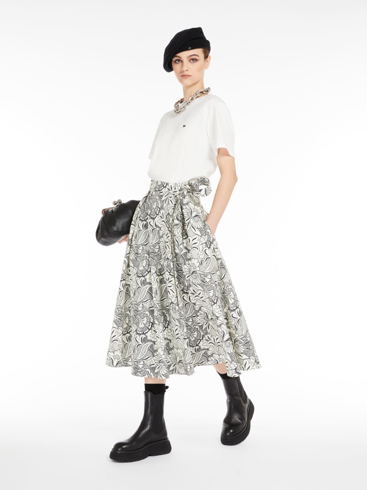 Wrap skirt in printed faille - BLACK - Weekend Max Mara