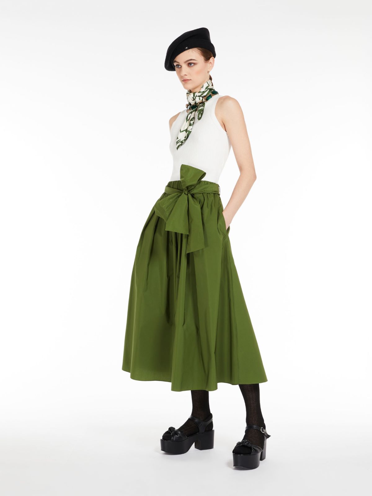 Full skirt in taffeta, green | Weekend Max Mara