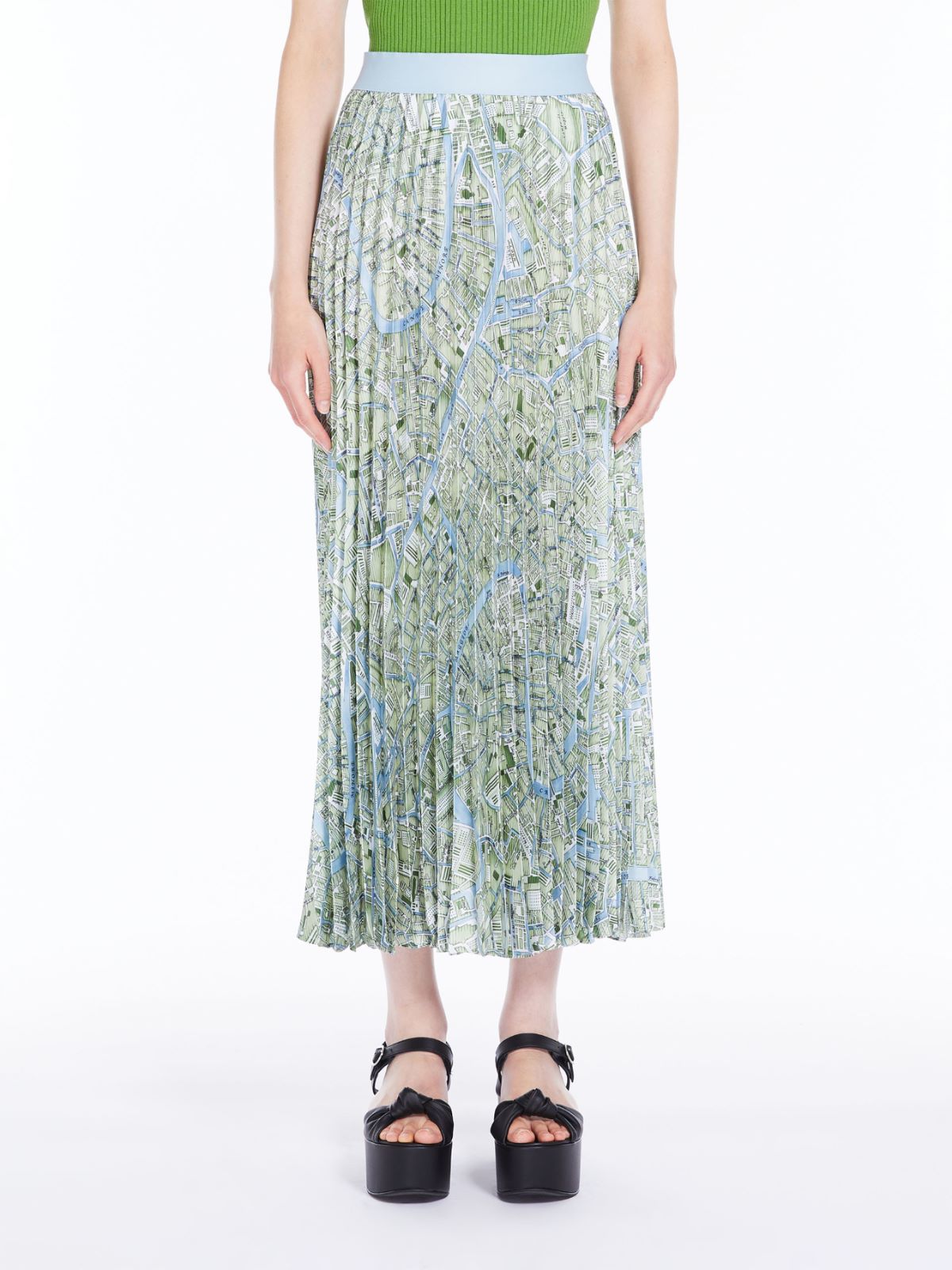 Pleated skirt in printed twill - GREEN - Weekend Max Mara - 2