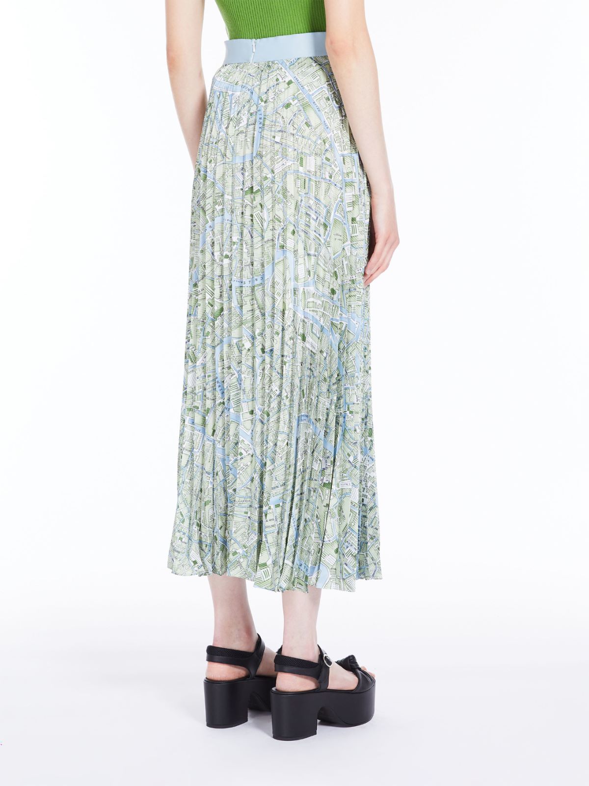 Pleated skirt in printed twill - GREEN - Weekend Max Mara - 3