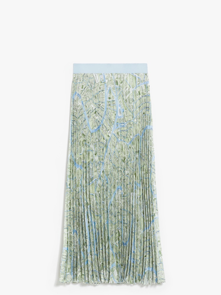 Pleated skirt in printed twill - GREEN - Weekend Max Mara - 2