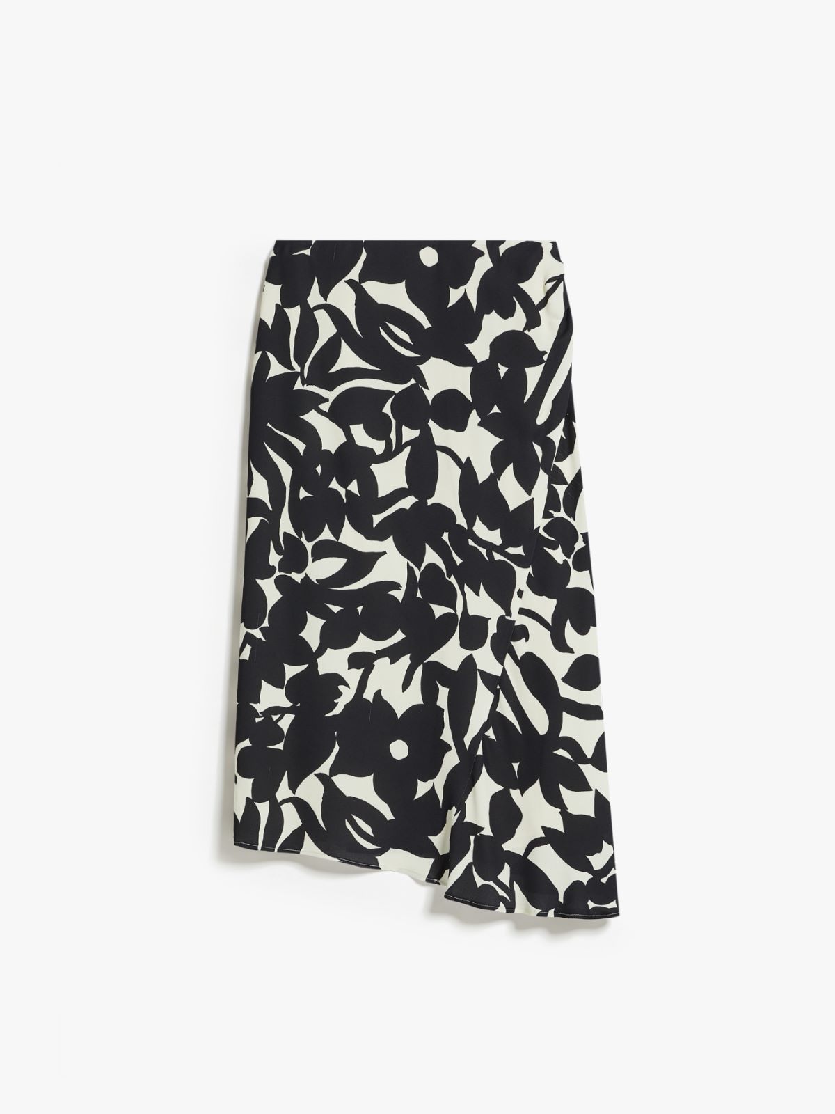 Asymmetrical skirt in printed viscose - BLACK - Weekend Max Mara - 5