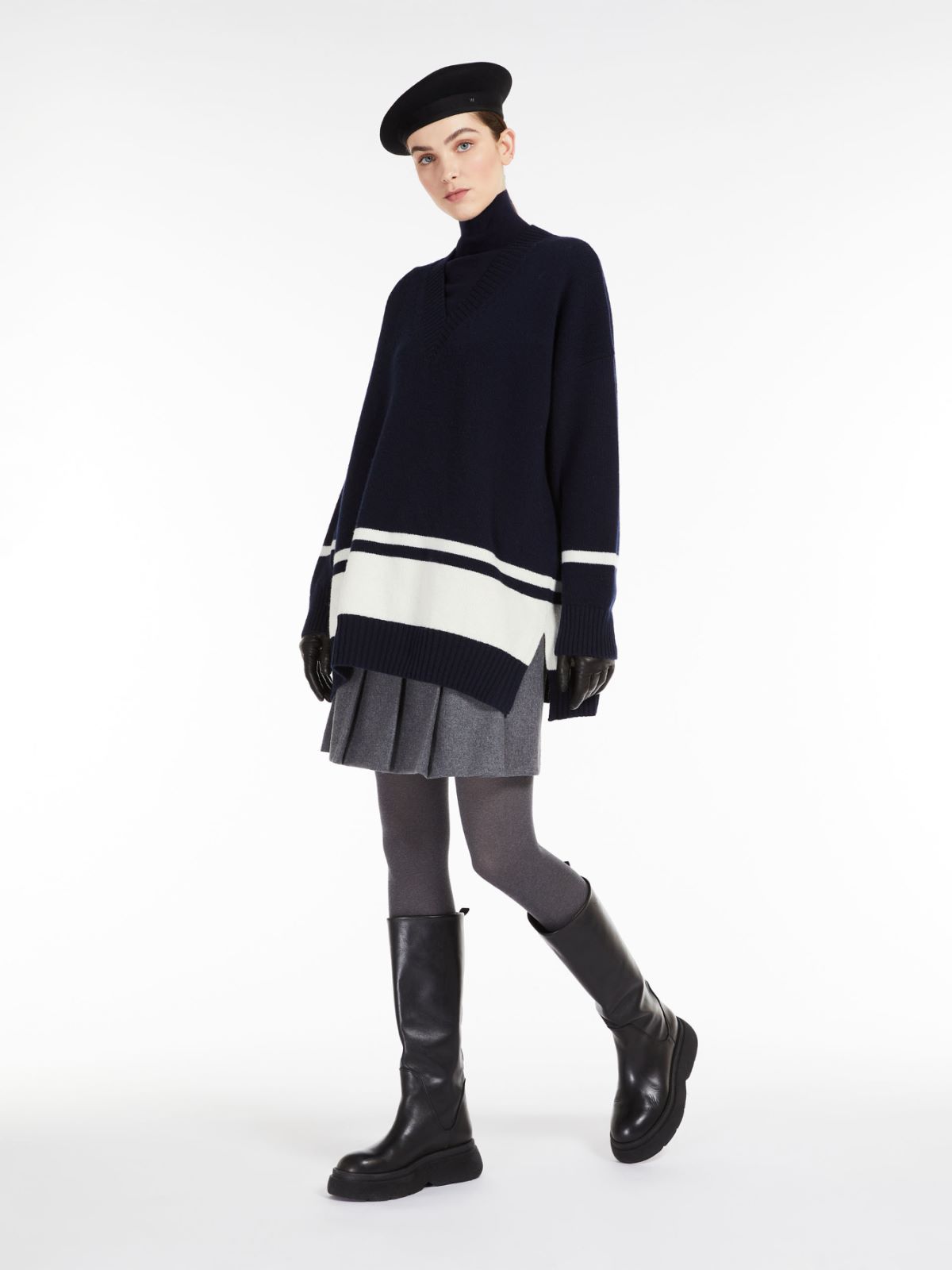 Wool flannel skirt - MEDIUM GREY - Weekend Max Mara