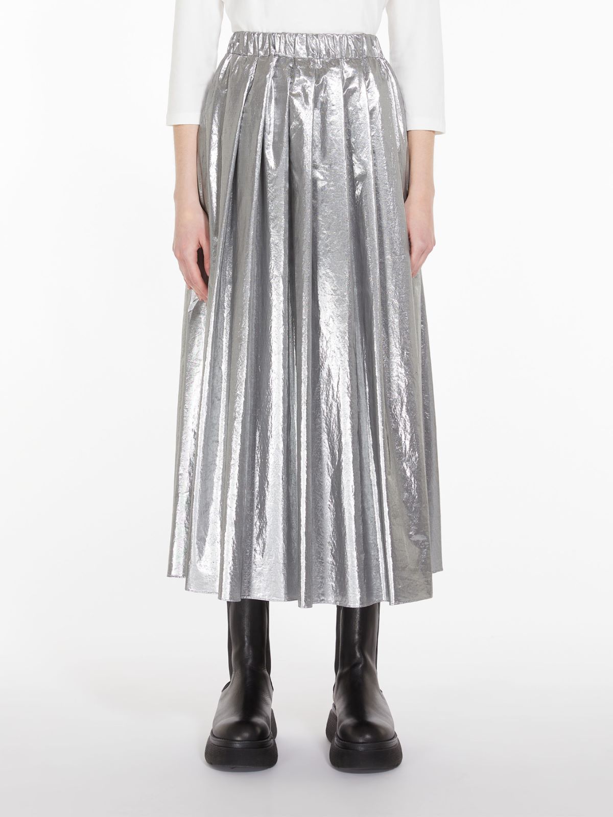 Full skirt in taffeta, silver | Weekend Max Mara
